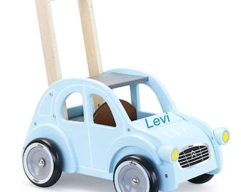 Personalised Citroen 2CV  Car Baby Walker | Push Along Toy | Wooden Car Walker