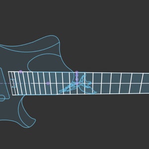 Aero .dxf Guitar File Multiscale 27-25.5&quot;, Hipshot Bridge
