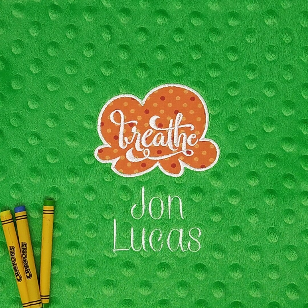 Personalized Baby Lovey, Breathe Orange Cloud, Girl or Boy Customized