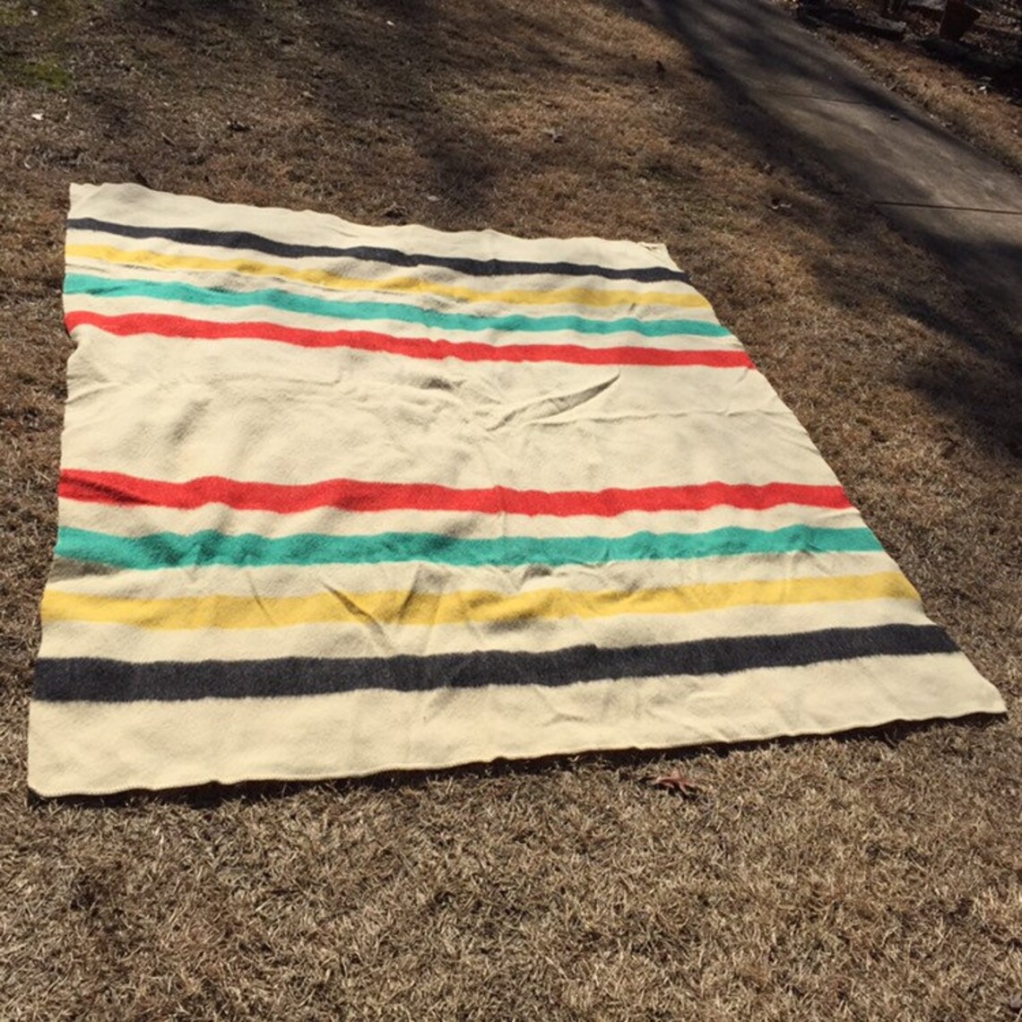 Vintage Faribo Wool Blanket Faribault Mills // Striped Four Etsy
