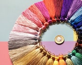 2 Pcs 8cm Silky Tassels with Jumprings High Quality Handmade Silky Thread Tassels From UK