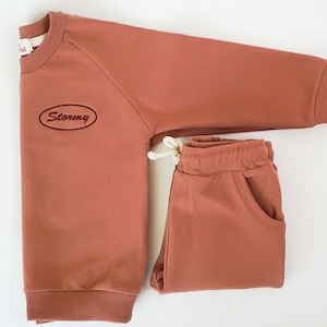 Toddler Jogger Set | 2 Piece Sweatshirt Set for Kids | Neutral Sweatshirt for Toddlers | Newborn Gift