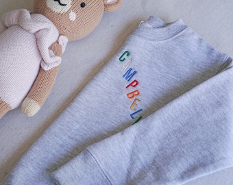 Toddler Custom Embroidered Sweatshirt, Custom Embroidered 2T 3T 4T Kids Sweatshirt, Embroidered Baby Sweatshirt, Personalized gift for kids