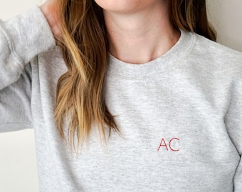 Personalized Initial Sweatshirt | Monogram Sweatshirt | Gift for Her | Embroidered Sweatshirt with Initials | Personalized Gift