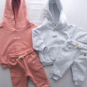 Custom Kids Sweatshirt | Toddler or Baby Hoodie Sweatshirt Set | Embroidered Baby Sweatshirt | Baby Sweatshirt with Name | Baby Boy Gift image 6