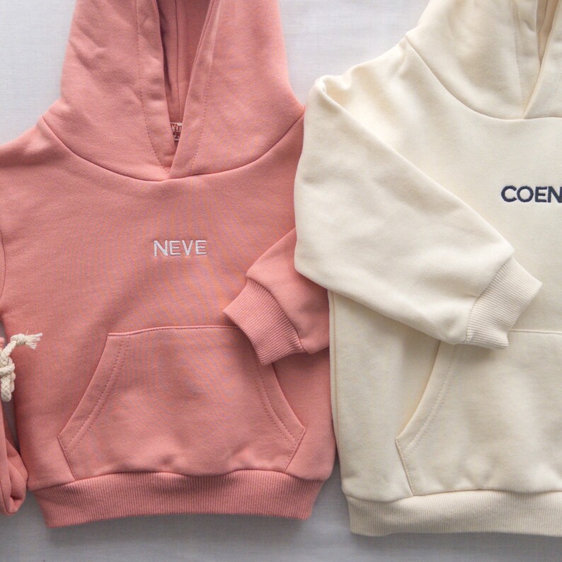 Custom Kids Sweatshirt | Toddler or Baby Hoodie Sweatshirt Set | Embroidered Baby Sweatshirt | Baby Sweatshirt with Name | Baby Boy Gift image 4