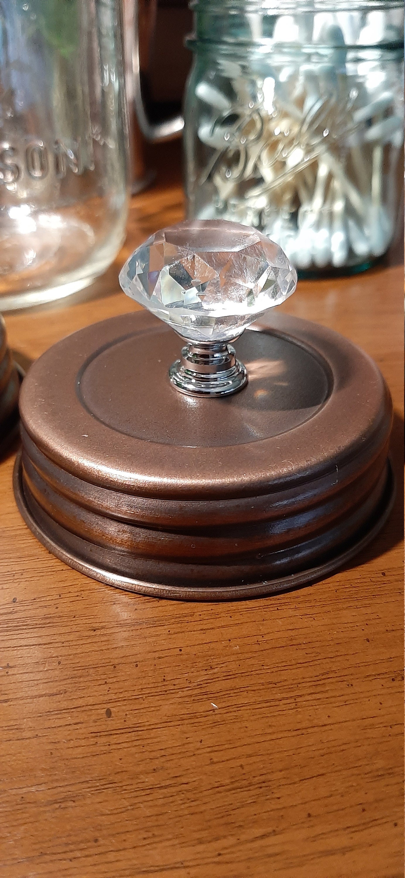 Old tyme copper colored decorative metal jar lid Etsy