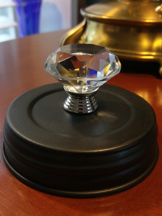 Decorative Mason Jar Lid With Crystal Clear Knob Etsy