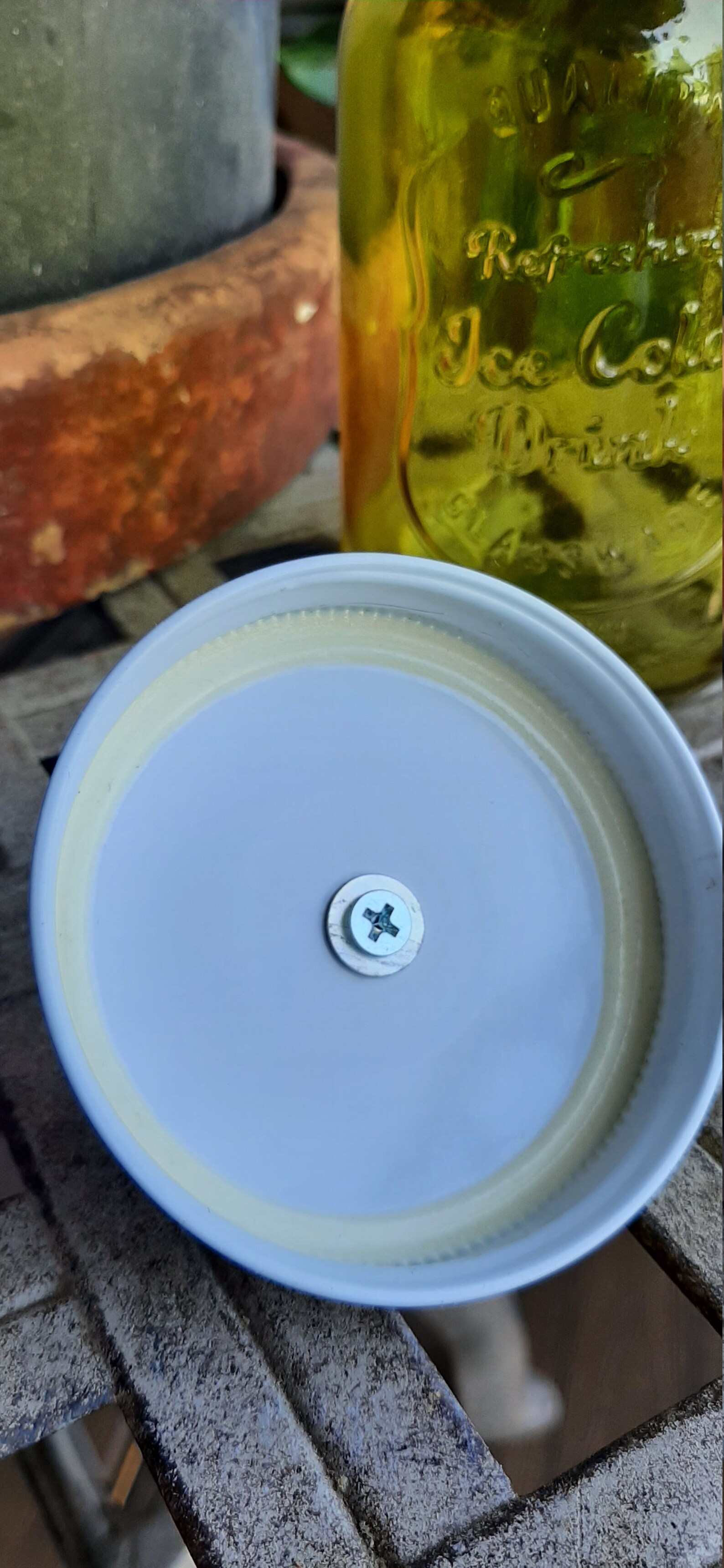 Yellow Mason jar with decorative lid Etsy