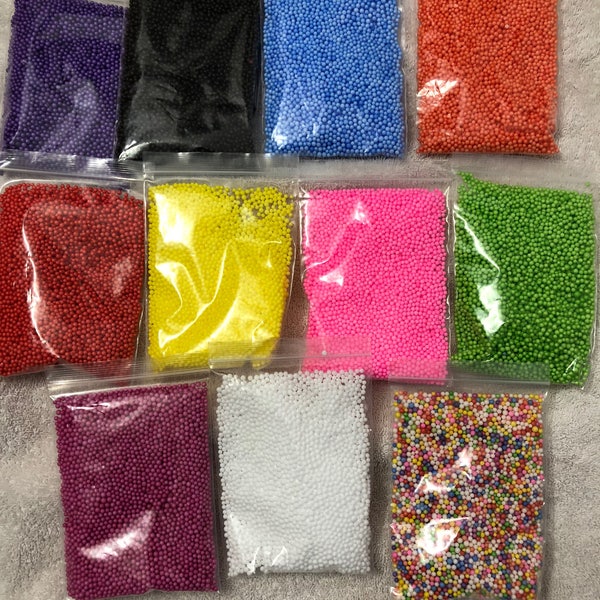 Foam Balls | Foam Balls for Slime | Small Mini Floam Beads Cheap | Multicolor & Solid Colors