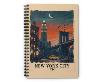 New York City Spiral Notebook - Ruled Line, Urban Art Journal, Gift for NYC Lovers, Travel Diary, Sketchbook for Artists, Cityscape Planner