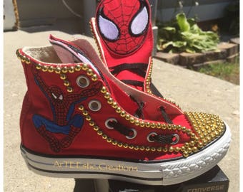 custom spiderman converse