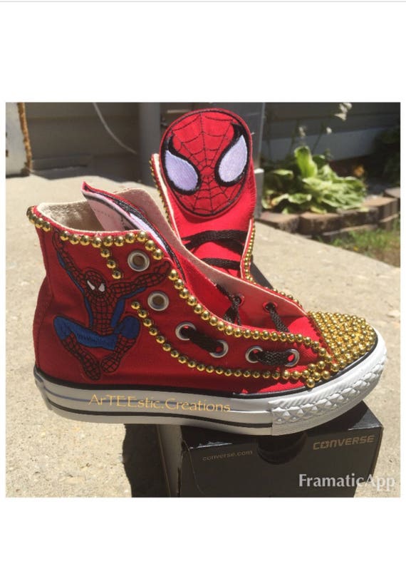 custom spiderman converse