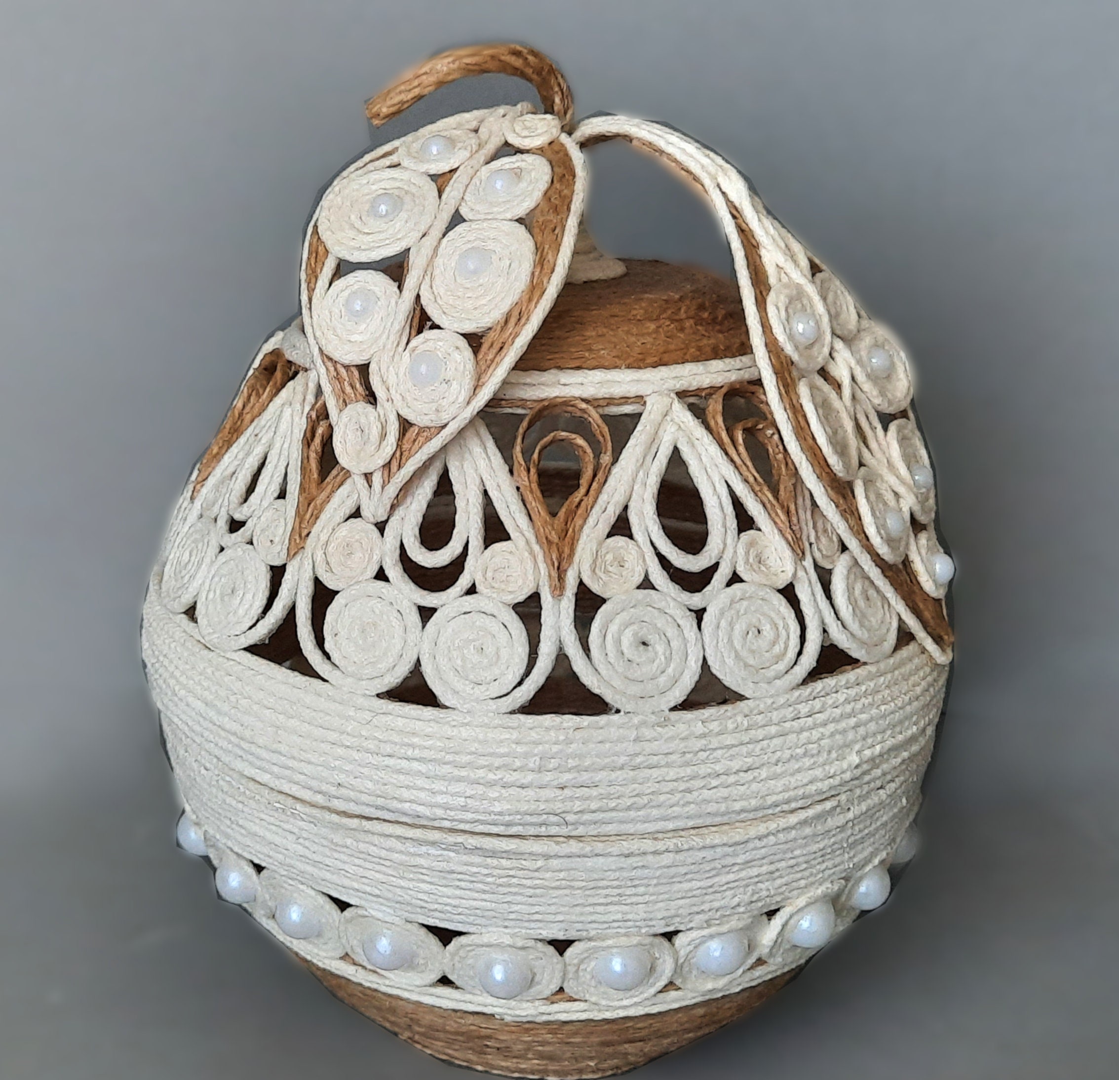 Jute Decorative Box Box With Lid Elegant Basket Jute Storage Easter
