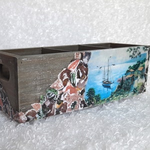 Wooden Desk Storage Open Storage Decorative Box for Flowers Rustic Storage Without Lid Office Organizer desk Accessories Ship Car Boho box