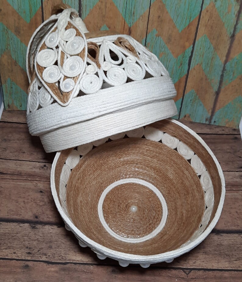 Jute Decorative Box Box With Lid Elegant Basket Jute Storage Easter