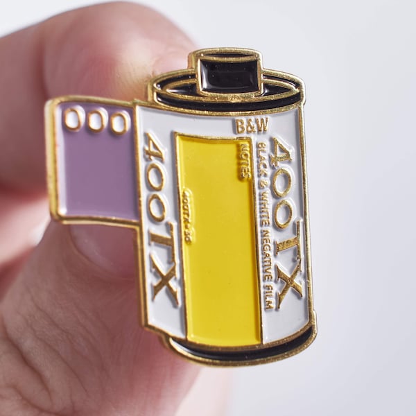 Kodak TriX Tri x 400 35mm Film Canister Enamel Pin