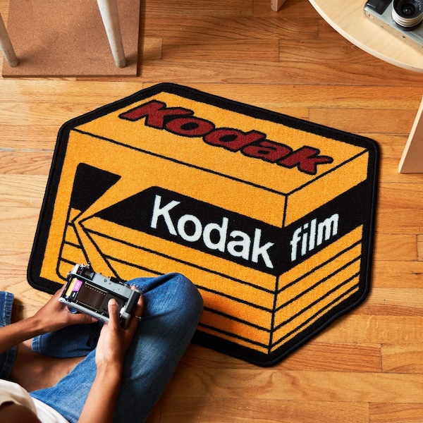Photographer gift, Kodak 35mm Film Medium Format Mini Area Rug doormat, gameroom