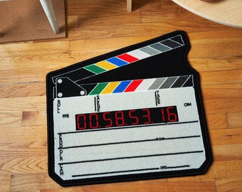 Cinema Clapperboard Mini Rug - Gift for directors, videographers, Hollywood people, electric department Doormat Bathmat Gameroom