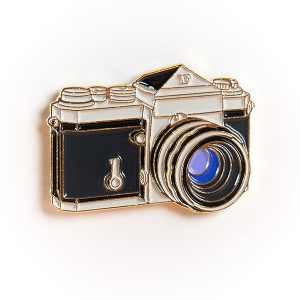 Nikon F SLR 35mm Film Camera Hard Enamel Pin Gold Plated