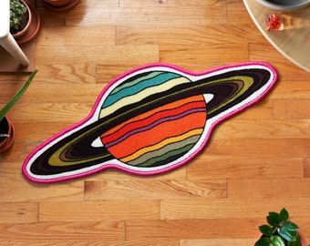 Saturn Planet Mini Rug