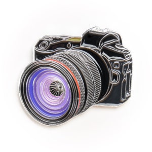 Canon R Mirrorless DSLR Camera Enamel Lapel Pin. Makes a perfect gift for the wedding or documentary photographer in your life or your dad
