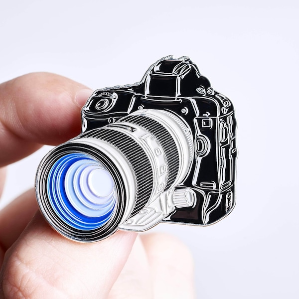 Canon EOS 1D DSLR Camera Enamel Lapel Pin. Makes a perfect gift for the wedding or documentary photographer in your life.