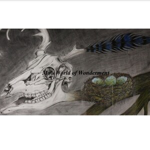 Imminent Harmony&quot; (Instant Download Digital Print) - Deer Skull Animal Skull Art Goth Animal Art Weird Goth Surreal Animal Goth Animal