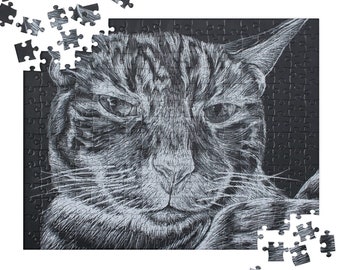 Saucy Cat” Jigsaw Puzzle (252 / 520 Pieces) - Cat Puzzle Cat Animal Puzzle Puzzle Wall Decor Puzzle Jigsaw 500 Piece Puzzle Animal