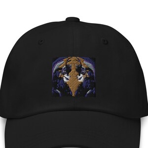 Mo’s World of Wonderment Logo Dad Hat / Baseball Cap - Logo Dad Hat Black Dad Hat Black Skull Hat Black Logo Hat Black Logo Cap Goth Hat