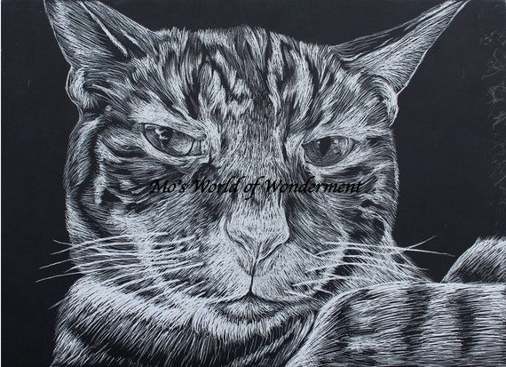 Custom Pet Portrait - Scratchboard (5x7)