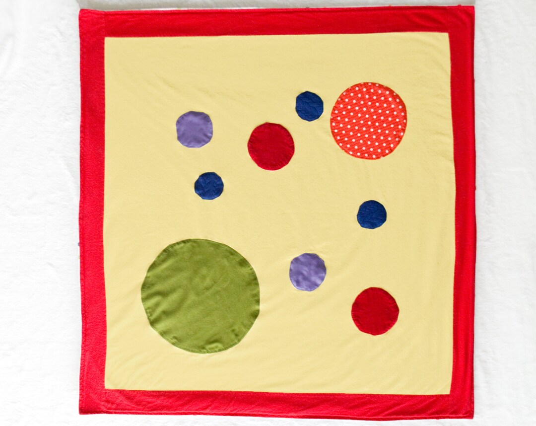 Circles Baby Blanket / Tummy Time Mat / Sensory Blanket With Crinkle / Activity Blanket Etsy