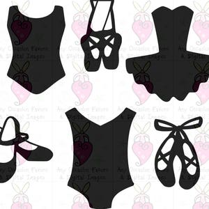 Dance Elements, tutu, leotard, tap shoes, ballet shoes, SVG, PNG, FCM