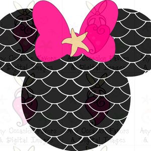 Minnie Mouse Mermaid Head SVG