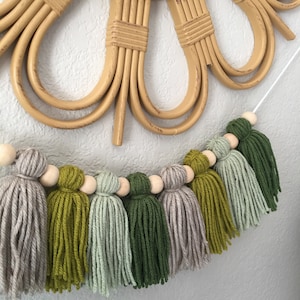 Olive Green Tassel Garland Nursery banner tassel garland Army Green Tassel Banner Green Garland Army Green Nursery Army Green Banner Garland