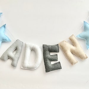 Custom Boy Nursery Name Banner boy Name garland name Banner Felt Name Garland Felt Name Boys Room Banner Boys Garland Felt Name banner