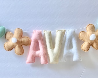 Custom Girls Name Banner pastel name garland banner garland Name Banner Girls Name Garland nursery name banner name garland girl name banner
