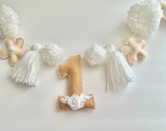 1st Highchair Banner Birthday 1st Birthday Daisy Birthday Daisy Banner Daisy Garland Highchair Garland First Birthdays Highchair 1st BDay