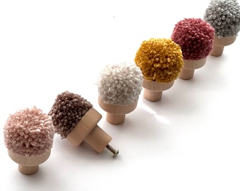 Drawer knobs kid Furniture PomPom Knobs PomPom Decor Kids Room Nursery Furniture Kids Room Kids Nursery Girls nursery kid furniture hardware