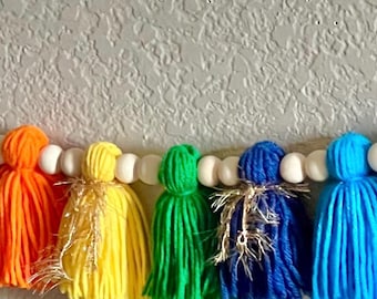 School Banner Crayon Theme Teacher Classroom School Banner Classroom Garland with Tassels