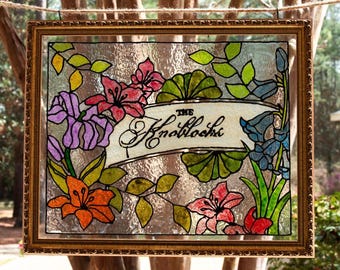 Cadre personnalisé en faux vitrail pour panneau de mariage | Mariée 2026-2027 | Cadeau de mariage | Anniversaire | Jeunes mariés | Monsieur et Madame | Souvenir personnalisé avec le nom de famille