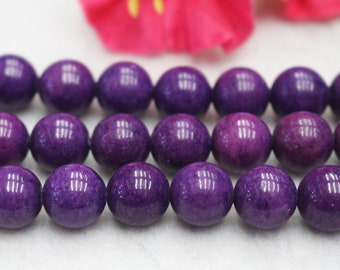 smooth round Beads,4mm 6mm 8mm 10mm 12mm Candy Jade Beads,Jade Beads 15 per strand purple Mountain Jade Beads