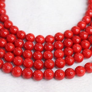 Red Mountain Jade Beads, smooth round Beads,4mm 6mm 8mm 10mm 12mm Candy Jade Beads,Jade Beads 15&quot; per strand