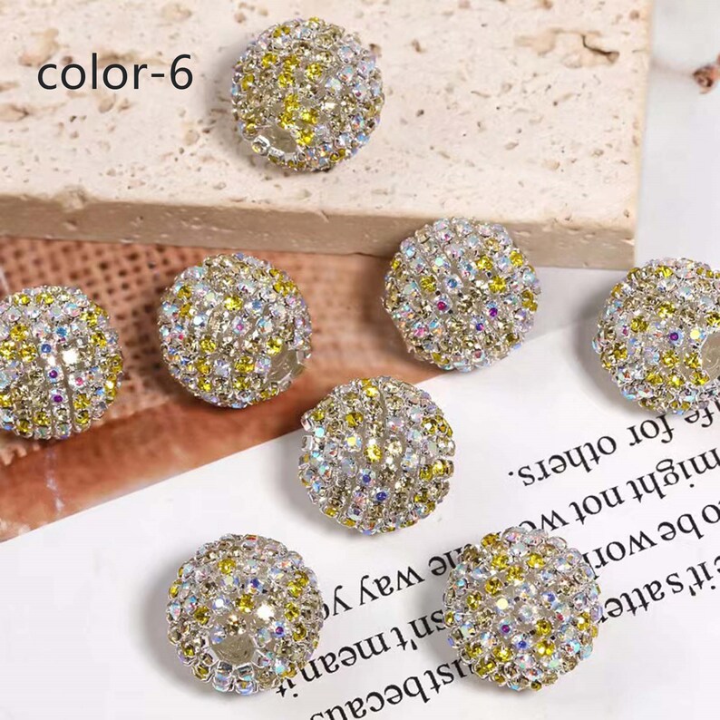 10pcs Rhinestone AB Bubblegum Beads,17mm Chunky Bead,Gumball Beads,Resin Beads in Bulk for Pen Colors to choose from DIY Accessories image 8