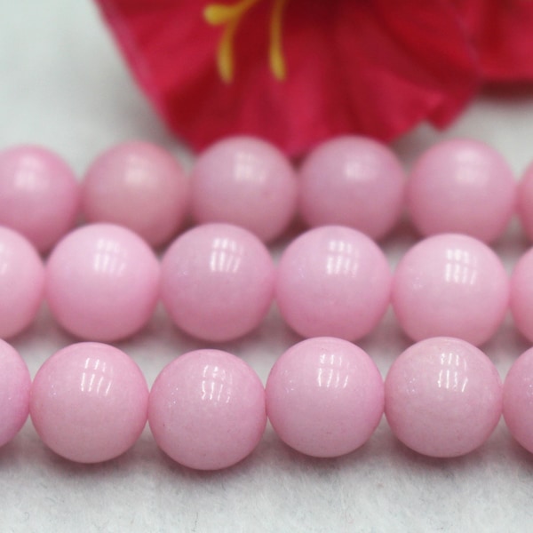 Pink Mountain Jade Beads,smooth round Beads,4mm 6mm 8mm 10mm 12mm Candy Jade Beads,Jade Beads 15" per strand