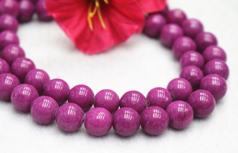 smooth round Beads,4mm 6mm 8mm 10mm 12mm Candy Jade Beads,Jade Beads 15 per strand purple Mountain Jade Beads