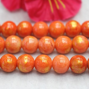 orange gold jade beads,Red Mountain Jade beads,Red Malaysian Jade Beads,6mm 8mm 10mm 12mm Smooth Round Beads,Candy Jade Beads 15&quot; per strand