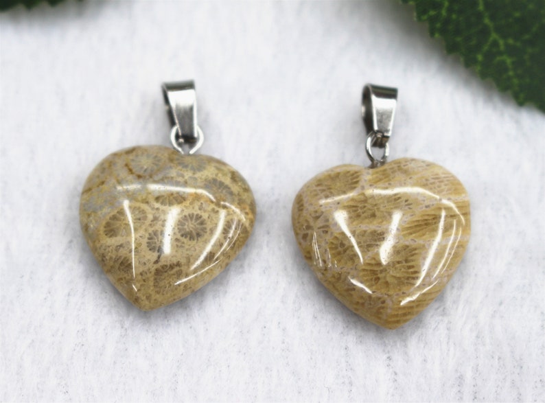 5pcs Fossil Coral Pendant 20mm Pillar Point Pendant Necklaces,Fossil Coral heart Pendant Handmade Jewelry Column Pendant,Pendants wholesale