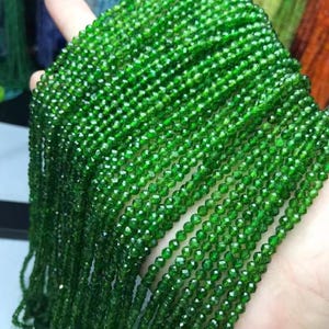 Natural Chrome Diopside Faceted Beads supply,15&quot;strand DIY Accessories 3.5mm