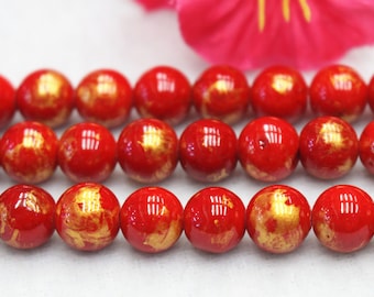 Red gold jade beads,Mountain Jade beads,Malaysian Jade Beads,6mm 8mm 10mm 12mm Smooth Round Beads,Candy Jade Beads 15&quot; per strand
